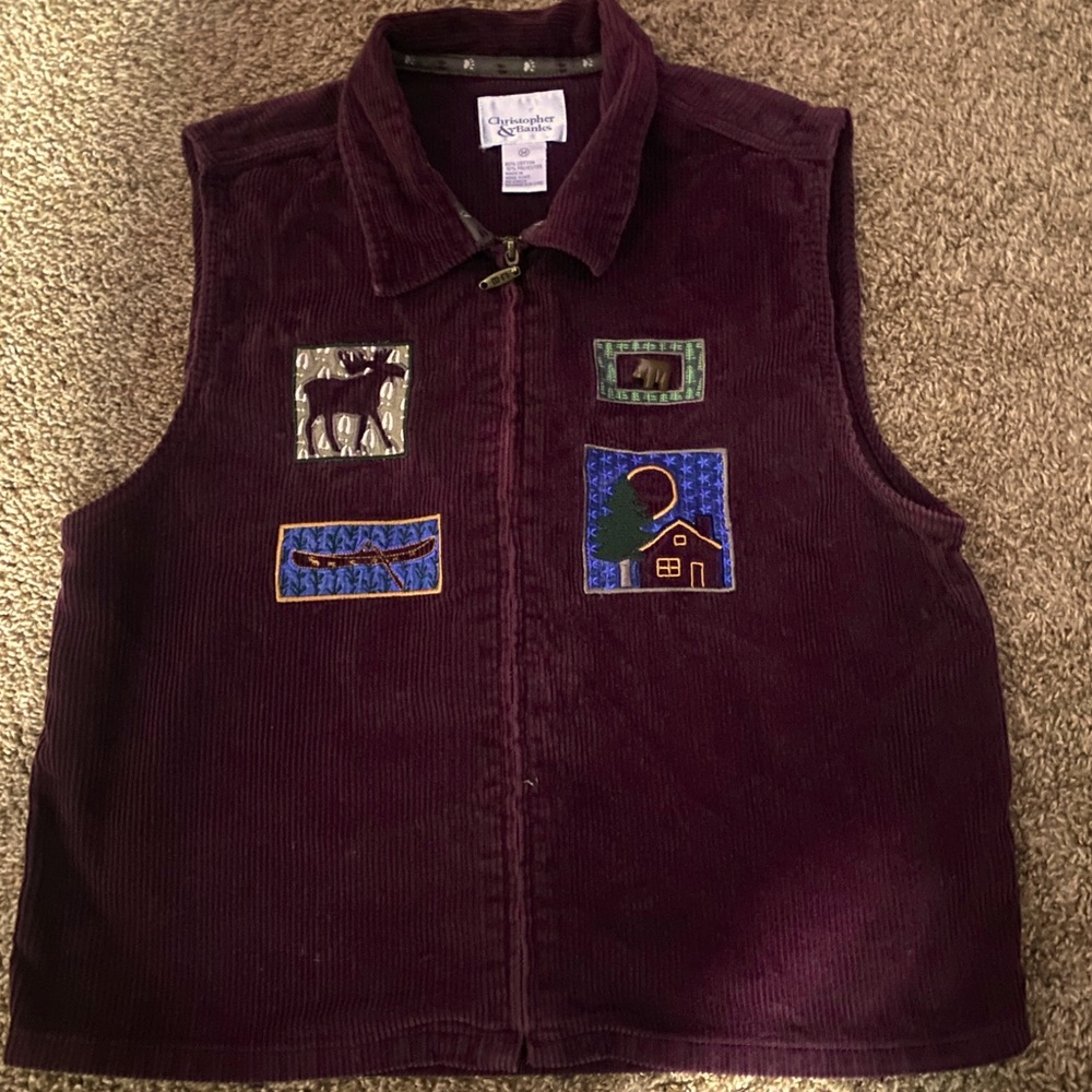 Vintage Christopher & Banks burgundy vest.